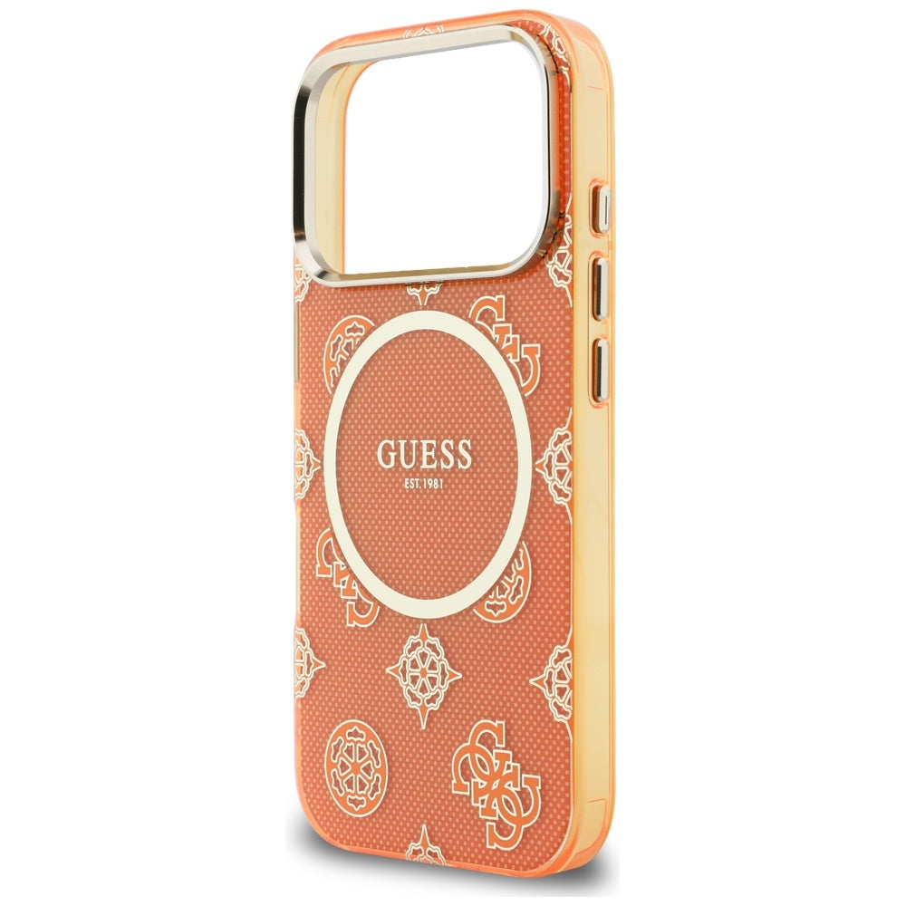 MagSafe tok Apple iPhone 17 Pro Max-hoz, Guess, IML Peony Dot, Narancssárga