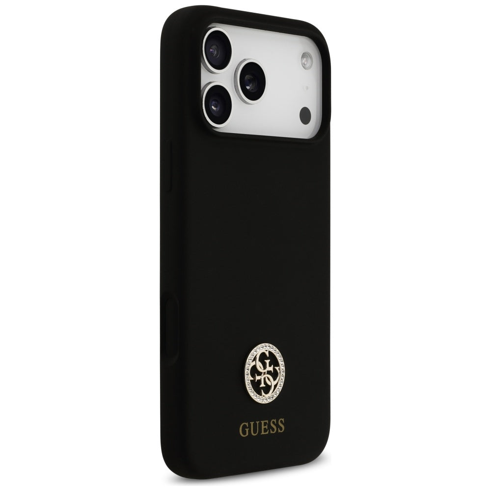 MagSafe tok Apple iPhone 17 Pro Max-hez, Guess, Strass 4G logó, Fekete