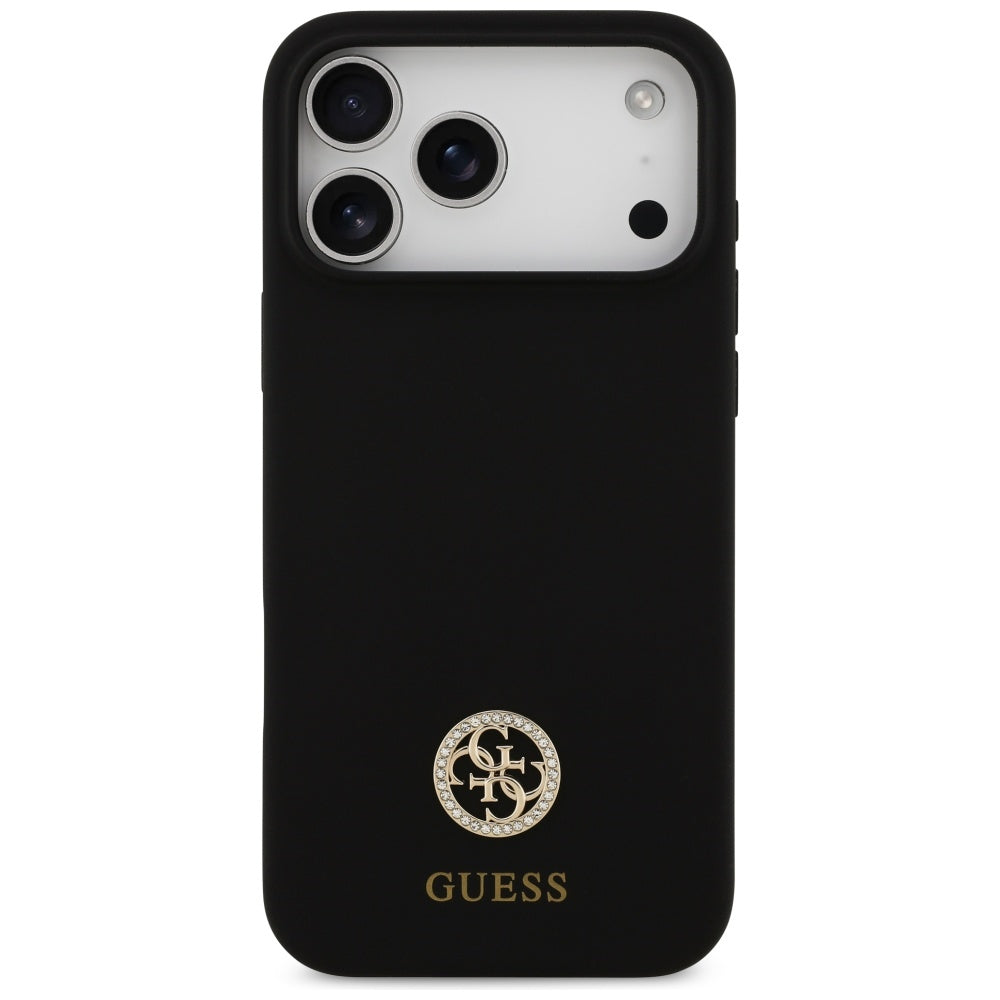 MagSafe tok Apple iPhone 17 Pro Max-hez, Guess, Strass 4G logó, Fekete