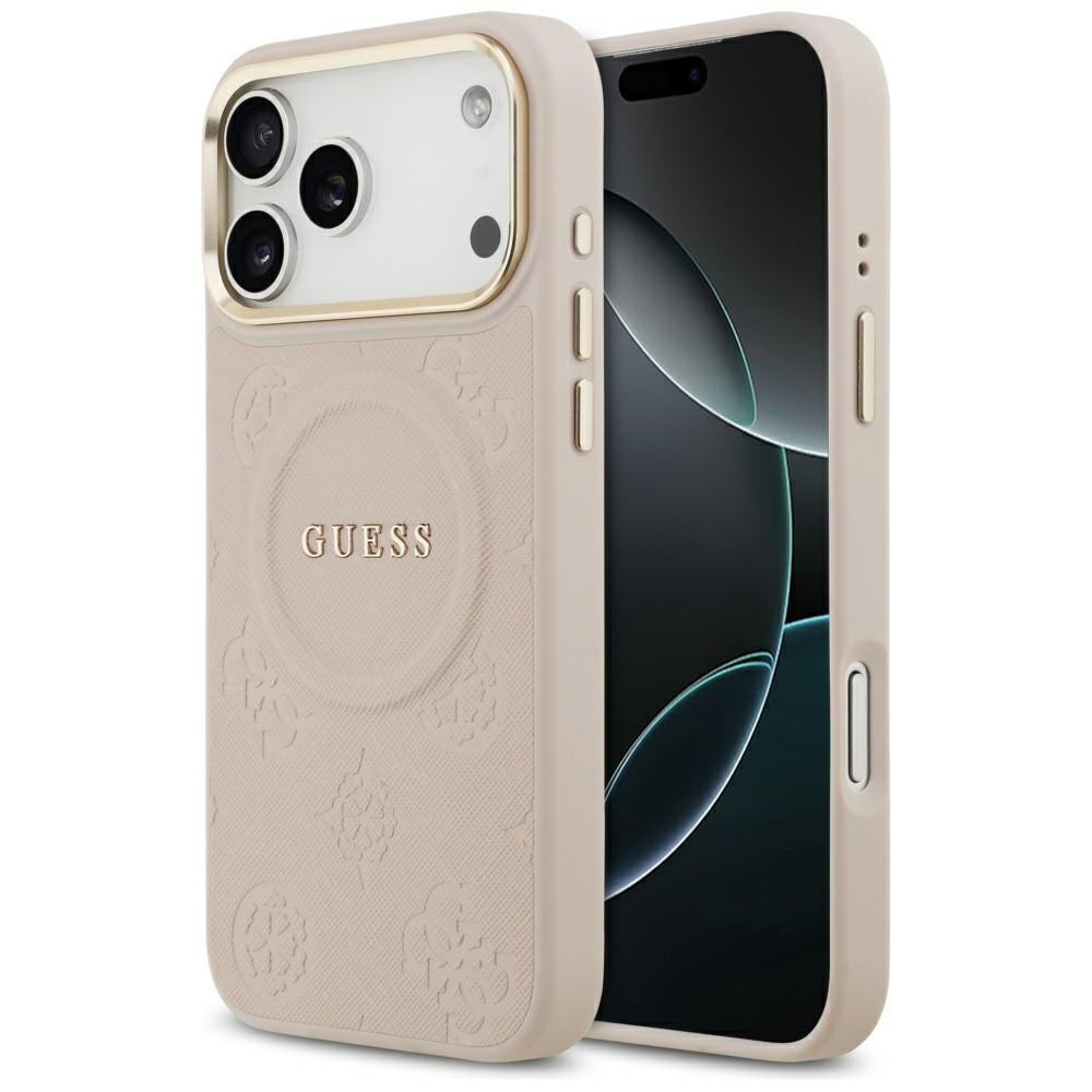 MagSafe tok Apple iPhone 17 Pro Max-hez, Guess, Peony Hot Stamp, Rózsaszín