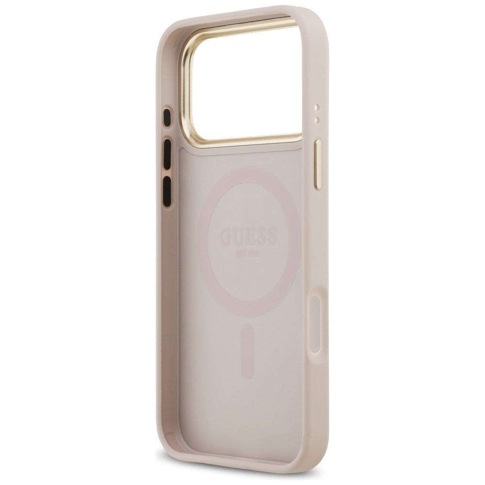 MagSafe tok Apple iPhone 17 Pro Max-hez, Guess, Peony Hot Stamp, Rózsaszín