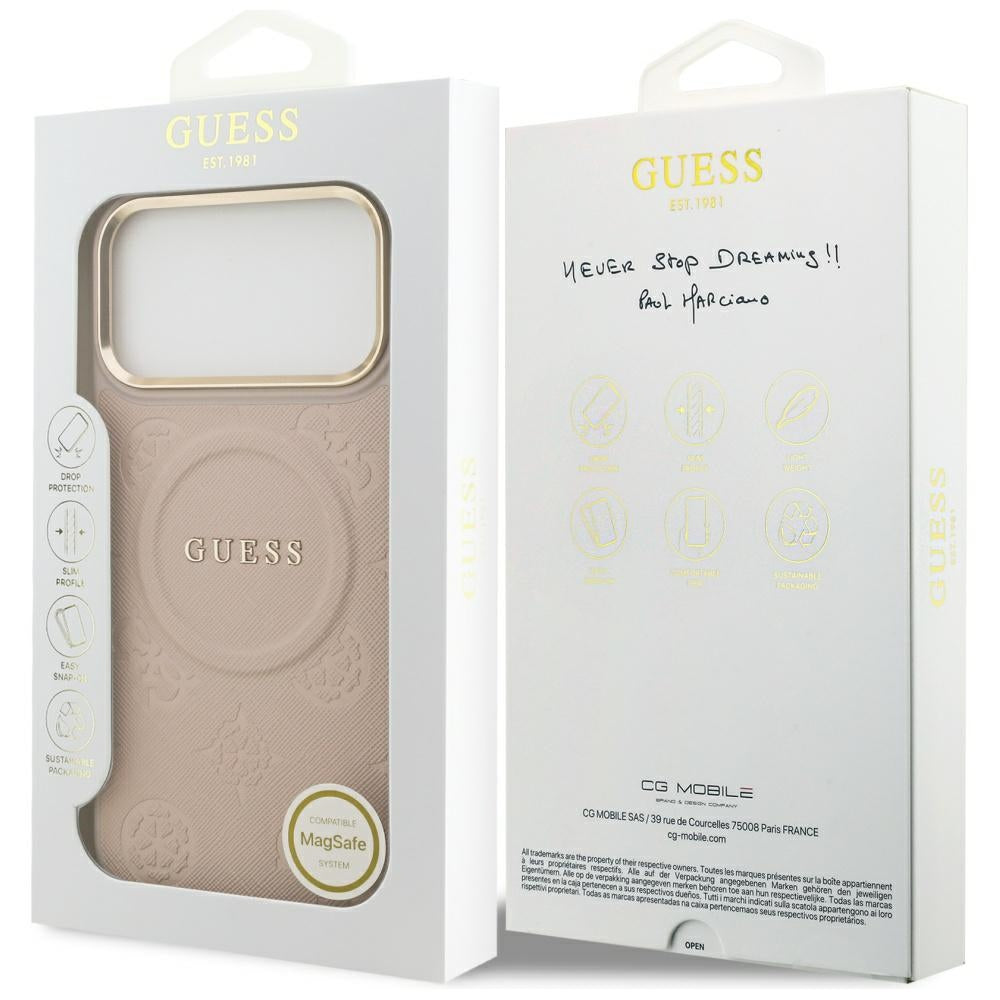 MagSafe tok Apple iPhone 17 Pro Max-hez, Guess, Peony Hot Stamp, Rózsaszín