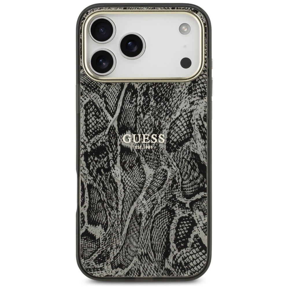 MagSafe tok Apple iPhone 17 Pro Max-hoz, Guess, Python minta, Fekete