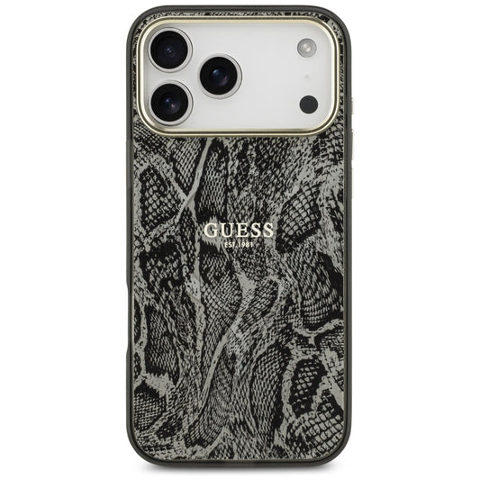 MagSafe tok Apple iPhone 17 Pro Max-hoz, Guess, Python minta, Fekete
