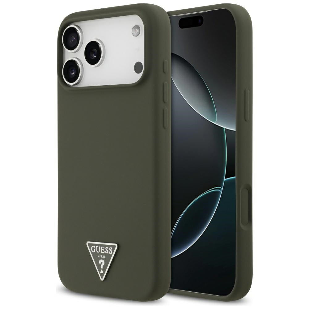 MagSafe tok Apple iPhone 17 Pro Max-hez, Guess, Triangle Logo, Kaki