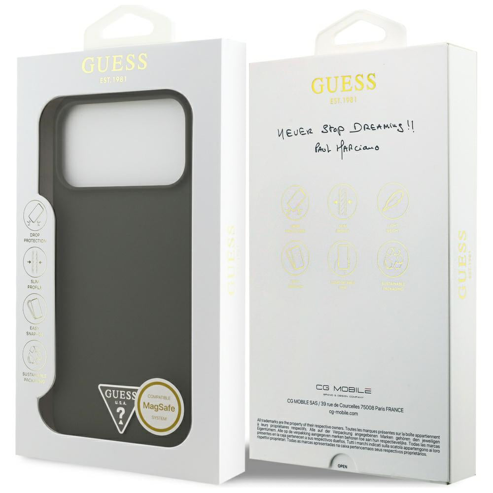 MagSafe tok Apple iPhone 17 Pro Max-hez, Guess, Triangle Logo, Kaki