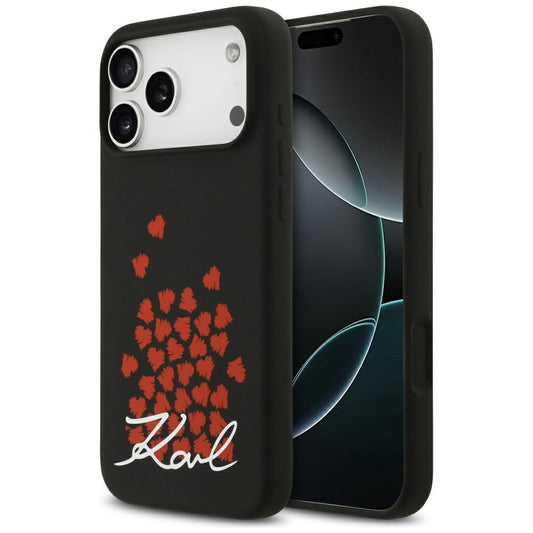 MagSafe tok Apple iPhone 17 Pro Max-hez, Karl Lagerfeld, Heart Sign Logo, Fekete