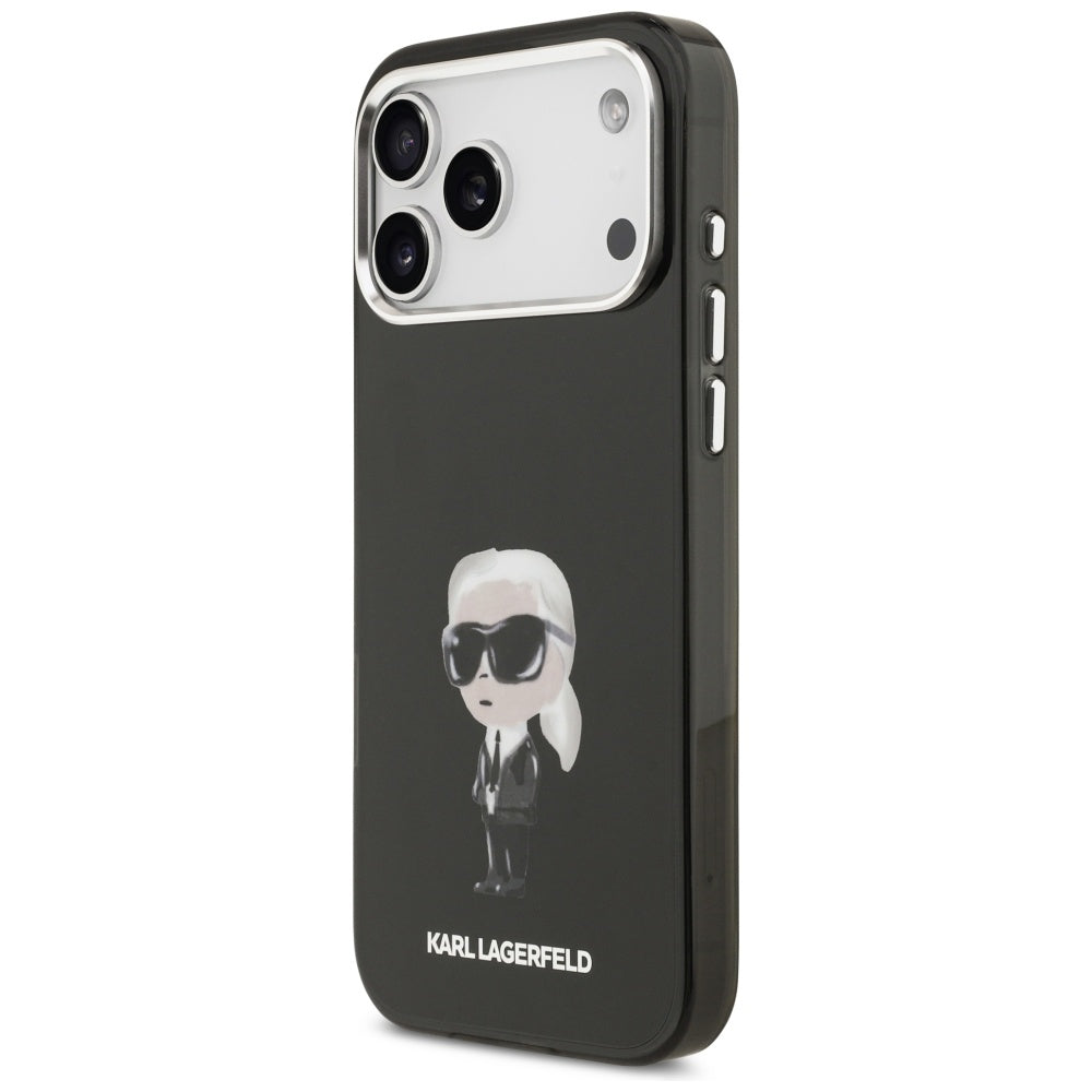 MagSafe tok Apple iPhone 17 Pro Max-hez, Karl Lagerfeld, IML Aquarelle Karl Ikonik, Fekete