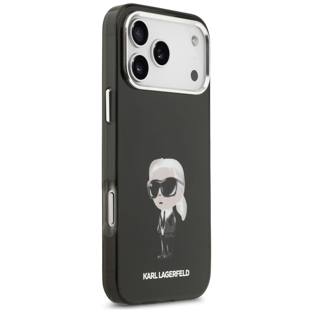 MagSafe tok Apple iPhone 17 Pro Max-hez, Karl Lagerfeld, IML Aquarelle Karl Ikonik, Fekete