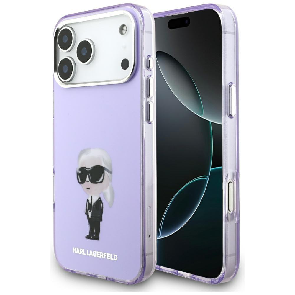 MagSafe tok Apple iPhone 17 Pro Max-hez, Karl Lagerfeld, IML Aquarelle Logo Karl, Lila