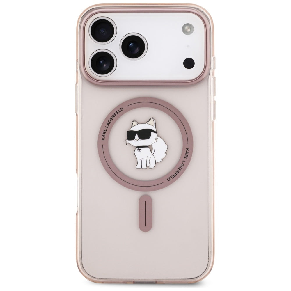 MagSafe tok Apple iPhone 17 Pro Max-hez, Karl Lagerfeld, IML Choupette, Rózsaszín