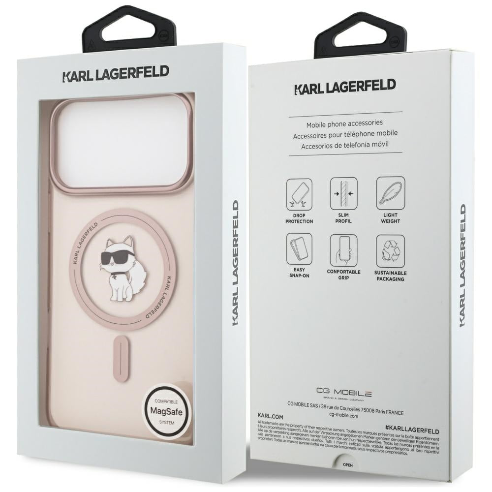 MagSafe tok Apple iPhone 17 Pro Max-hez, Karl Lagerfeld, IML Choupette, Rózsaszín