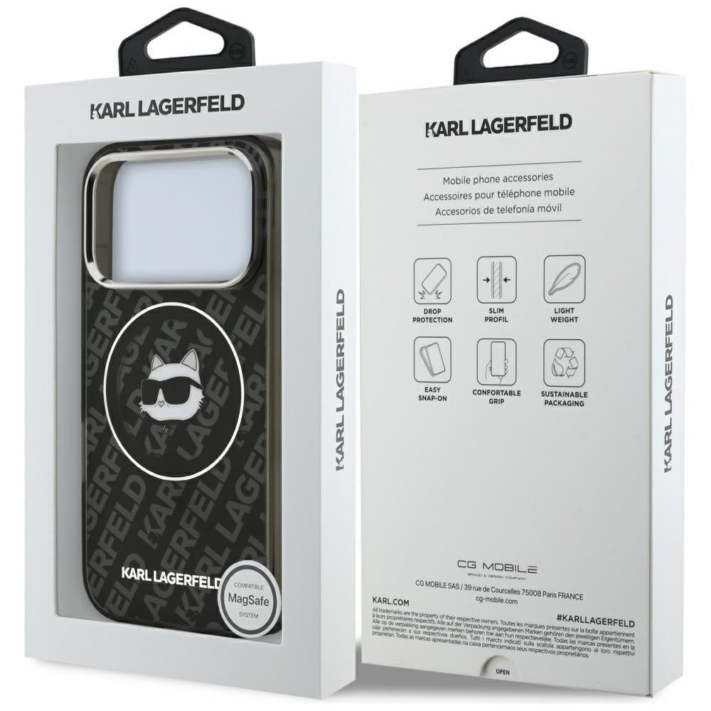 MagSafe tok Apple iPhone 17 Pro Max-hez, Karl Lagerfeld, IML Choupette`s Head, Fekete