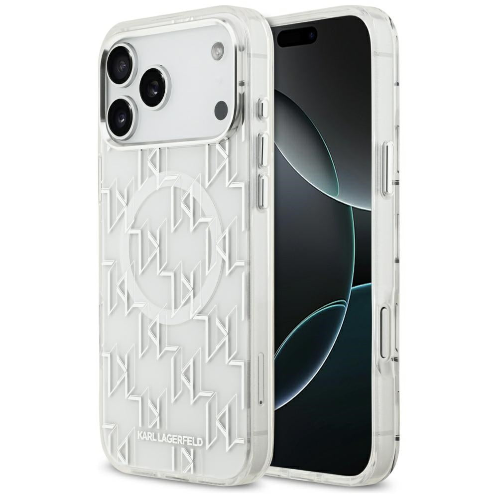 MagSafe tok Apple iPhone 17 Pro Max-hoz, Karl Lagerfeld, IML KL Monogram, Fehér