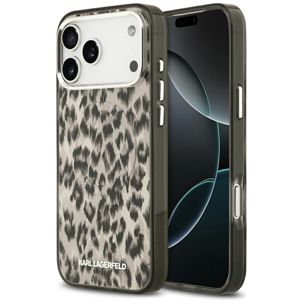 MagSafe tok Apple iPhone 17 Pro Max-hez, Karl Lagerfeld, IML Leopard minta, Barna