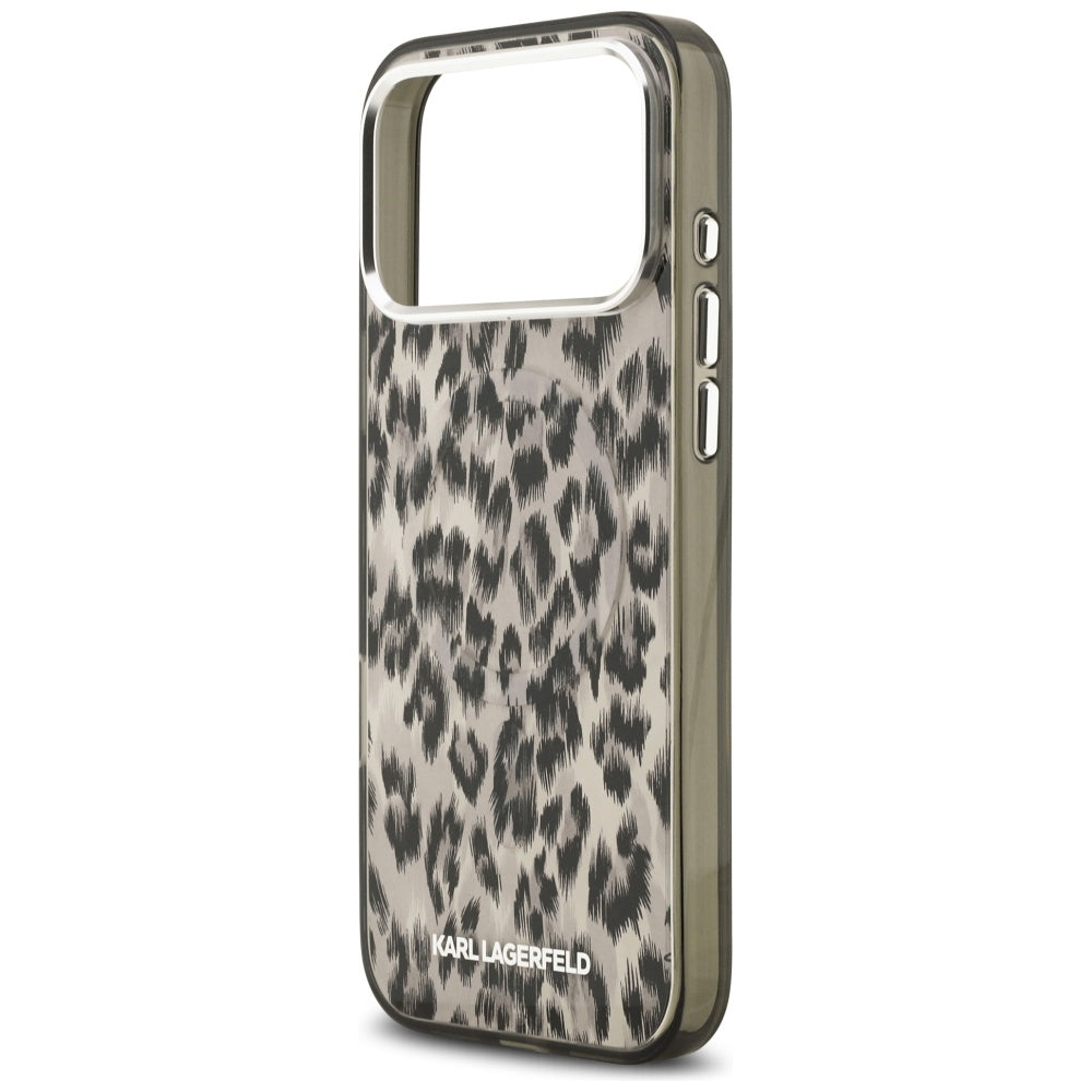 MagSafe tok Apple iPhone 17 Pro Max-hez, Karl Lagerfeld, IML Leopard minta, Barna