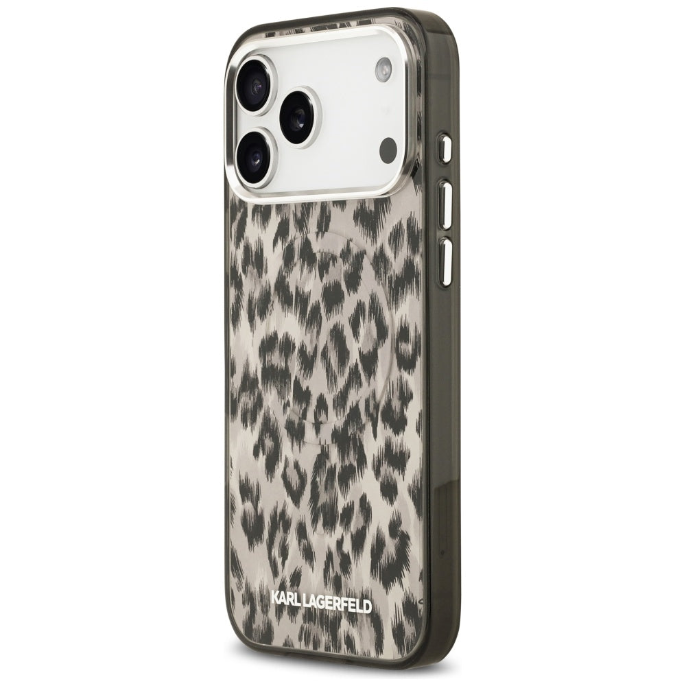 MagSafe tok Apple iPhone 17 Pro Max-hez, Karl Lagerfeld, IML Leopard minta, Barna