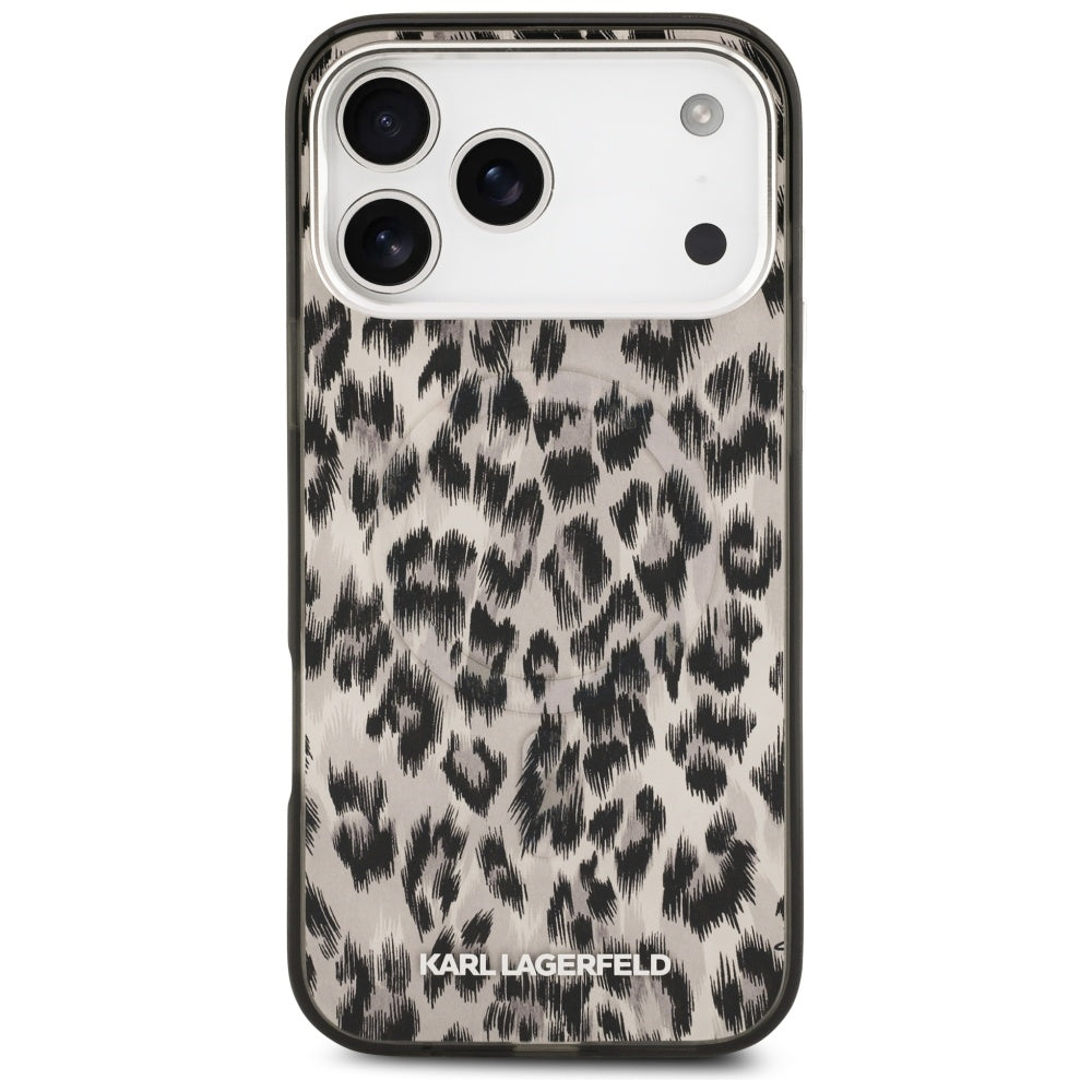 MagSafe tok Apple iPhone 17 Pro Max-hez, Karl Lagerfeld, IML Leopard minta, Barna