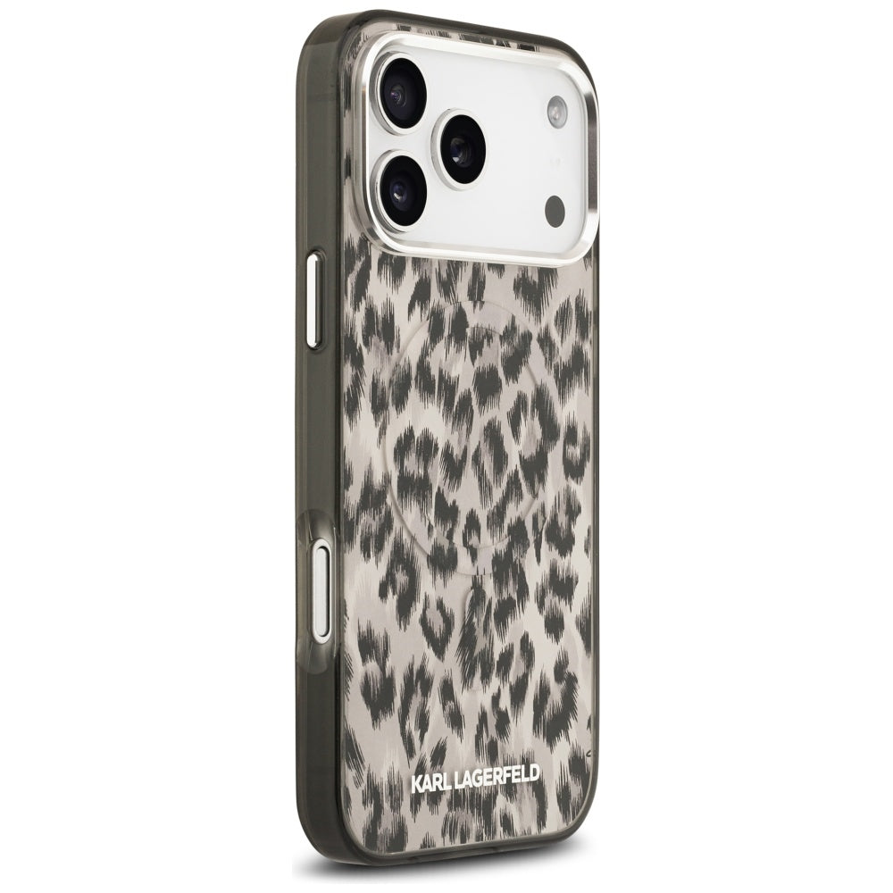 MagSafe tok Apple iPhone 17 Pro Max-hez, Karl Lagerfeld, IML Leopard minta, Barna
