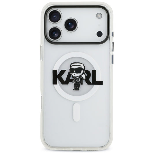 MagSafe tok Apple iPhone 17 Pro Max-hez, Karl Lagerfeld, IML Sketch Logo Karl, Átlátszó