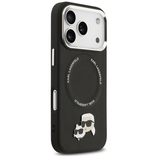 MagSafe Case for Apple iPhone 17 Pro Max, Karl Lagerfeld, Karl & Choupette Pins, Black