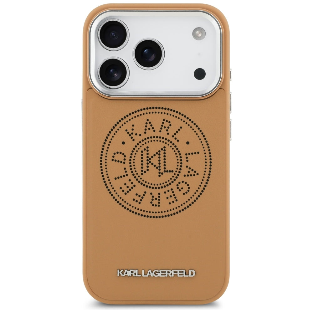 MagSafe tok Apple iPhone 17 Pro Max-hoz, Karl Lagerfeld, Point & Metal Logo, Barna