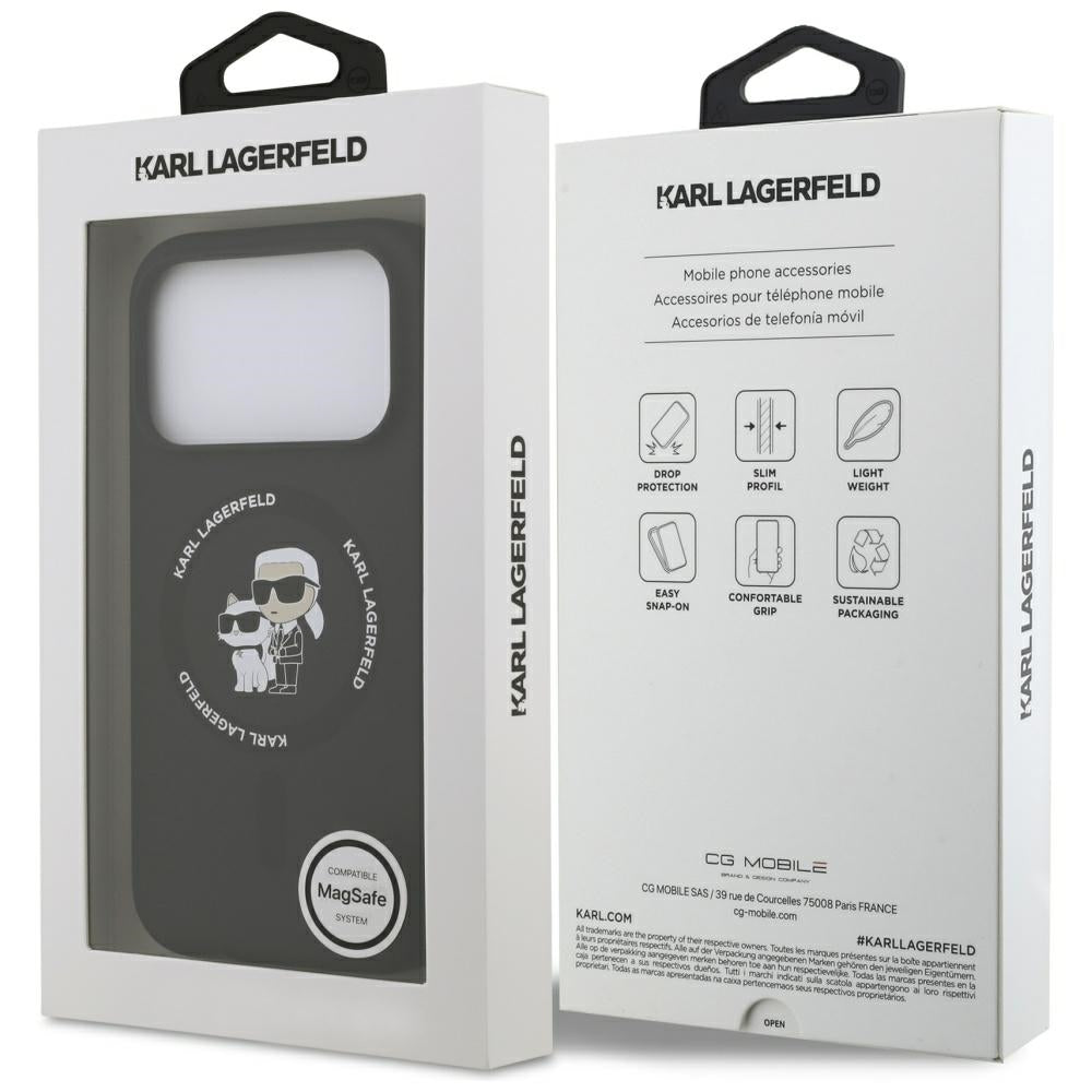 MagSafe Case for Apple iPhone 17 Pro Max, Karl Lagerfeld, Ring Karl & Choupette, Black