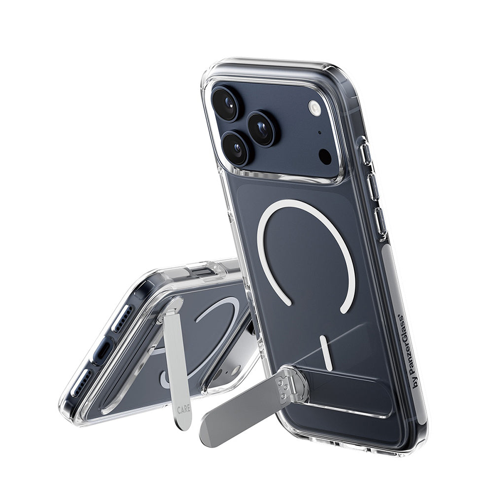 MagSafe tok Apple iPhone 17 Pro Max-hoz, PanzerGlass, Állványos funkció, Átlátszó Fehér