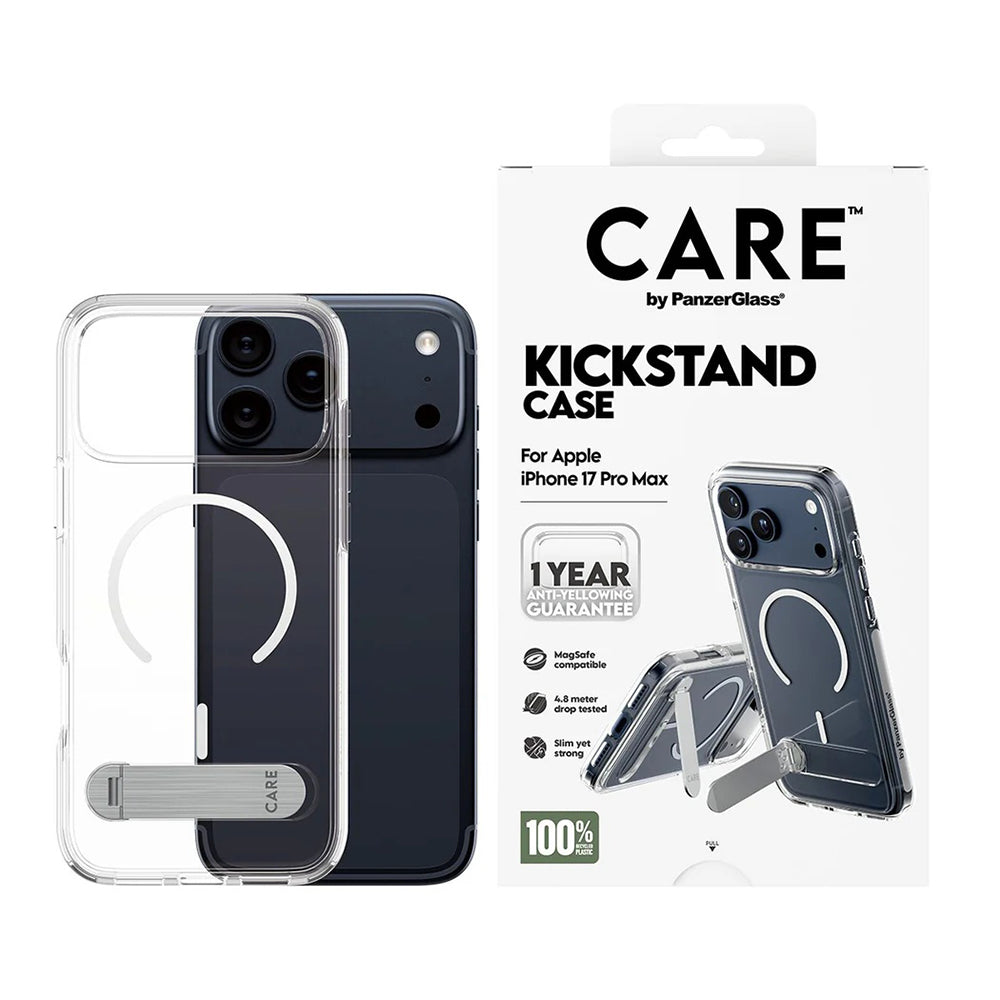 MagSafe tok Apple iPhone 17 Pro Max-hoz, PanzerGlass, Állványos funkció, Átlátszó Fehér