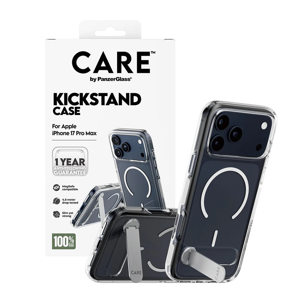 MagSafe tok Apple iPhone 17 Pro Max-hoz, PanzerGlass, Állványos funkció, Átlátszó Fehér