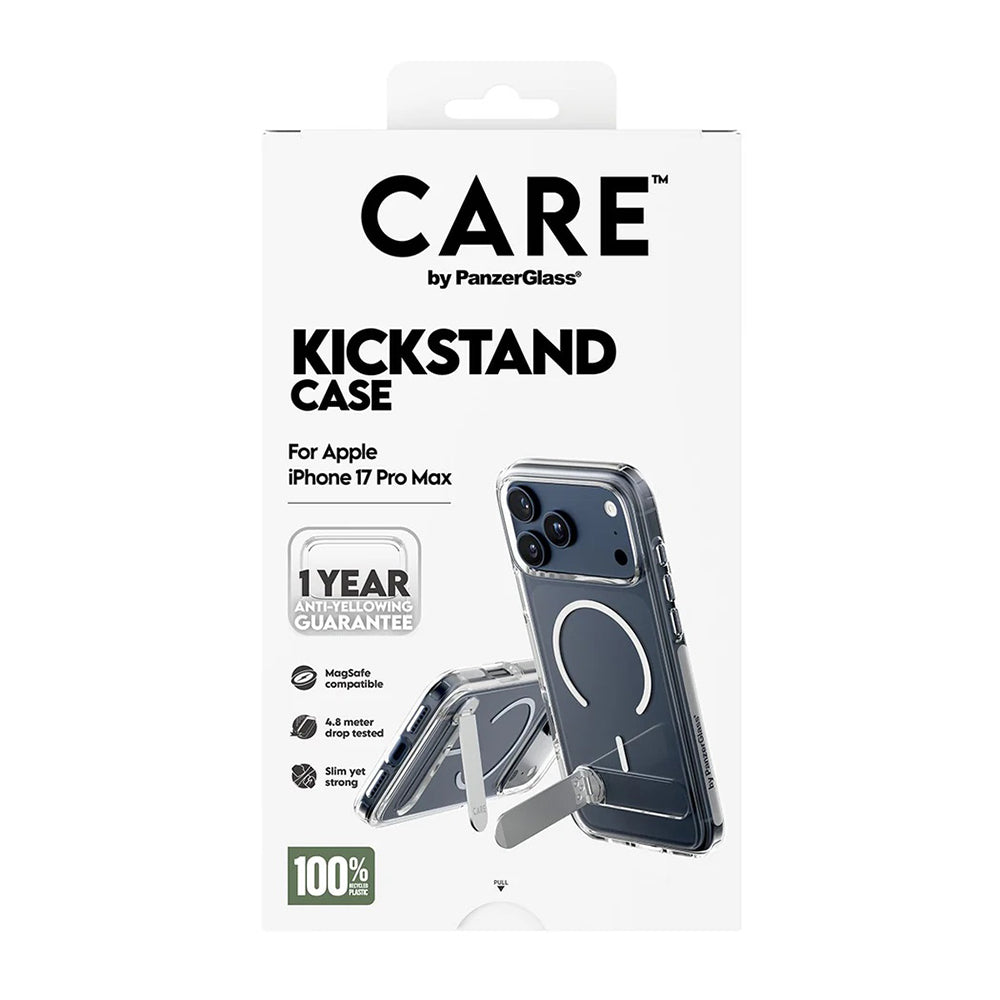 MagSafe tok Apple iPhone 17 Pro Max-hoz, PanzerGlass, Állványos funkció, Átlátszó Fehér