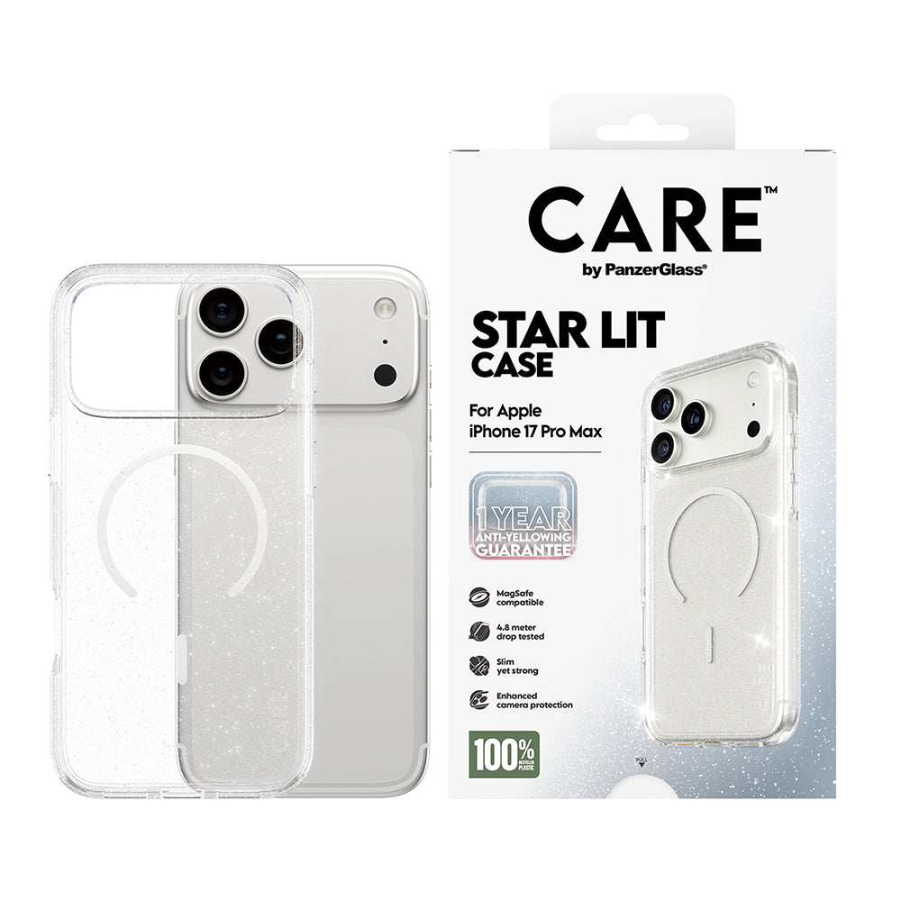 MagSafe tok Apple iPhone 17 Pro Max-hoz, PanzerGlass, Care Urban Explorer Star Lit, Átlátszó Fehér