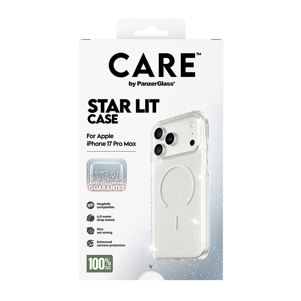 MagSafe tok Apple iPhone 17 Pro Max-hoz, PanzerGlass, Care Urban Explorer Star Lit, Átlátszó Fehér