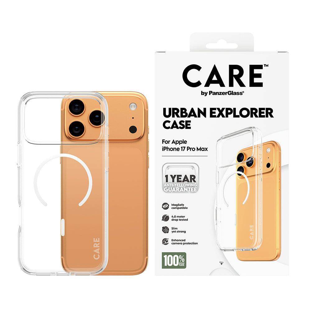 MagSafe tok Apple iPhone 17 Pro Max-hoz, PanzerGlass, Care Urban Explorer, Átlátszó Fehér