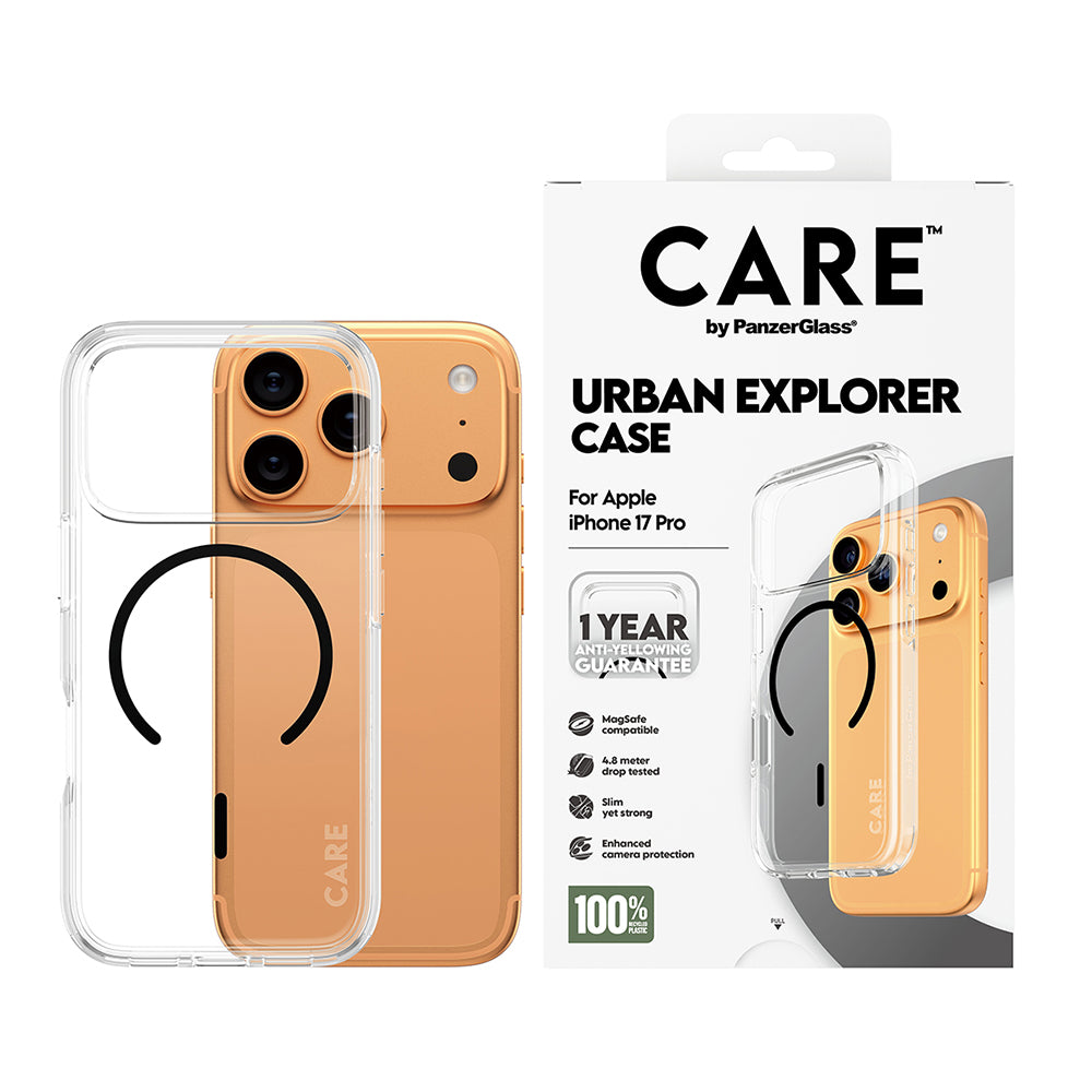 MagSafe tok Apple iPhone 17 Pro Max-hoz, PanzerGlass, Care Urban Explorer, Átlátszó Fekete