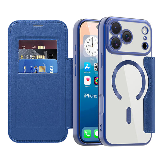 MagSafe Case for Apple iPhone 17 Pro Max, Techsuit, SmartMag Book, Blue