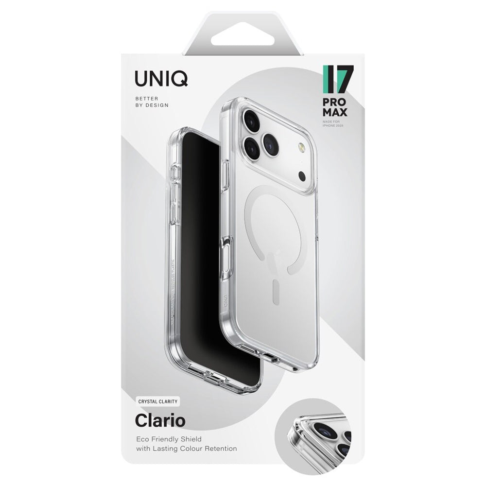 MagSafe tok Apple iPhone 17 Pro Max-hoz, UNIQ, Clario MagClick, Átlátszó