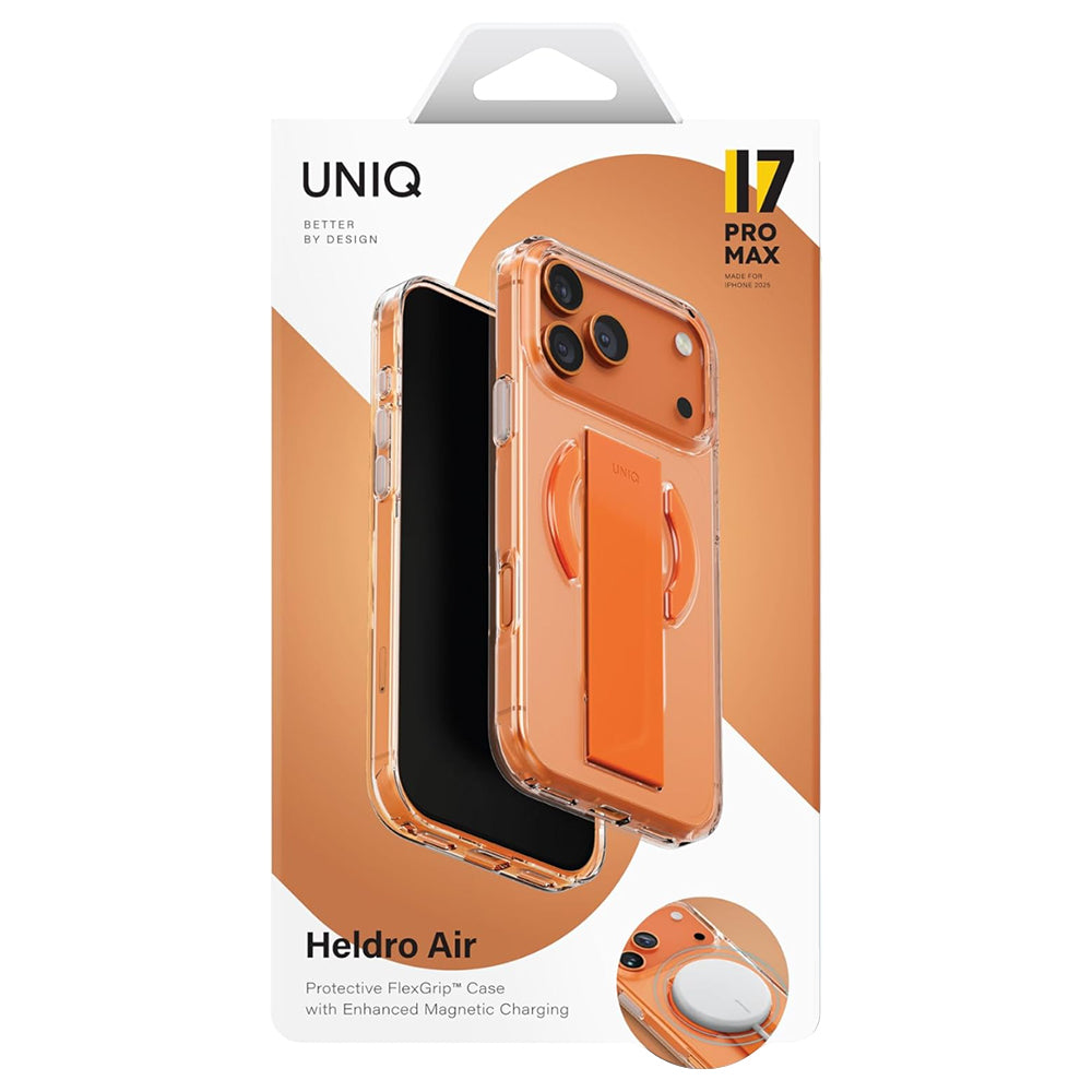 MagSafe tok Apple iPhone 17 Pro Max-hoz, UNIQ, Heldro Air MagClick, Szürke Átlátszó