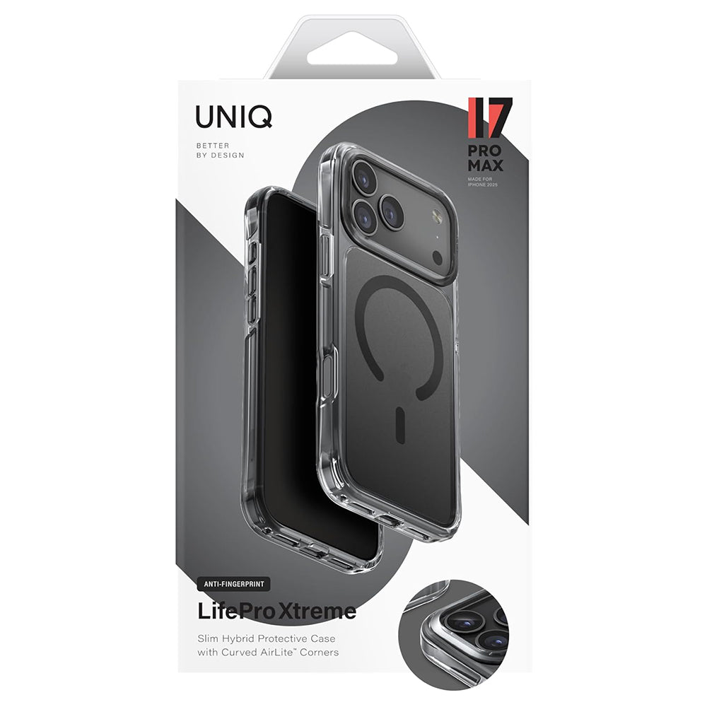 MagSafe tok Apple iPhone 17 Pro Max-hoz, UNIQ, LifePro Xtreme MagClick, Fekete