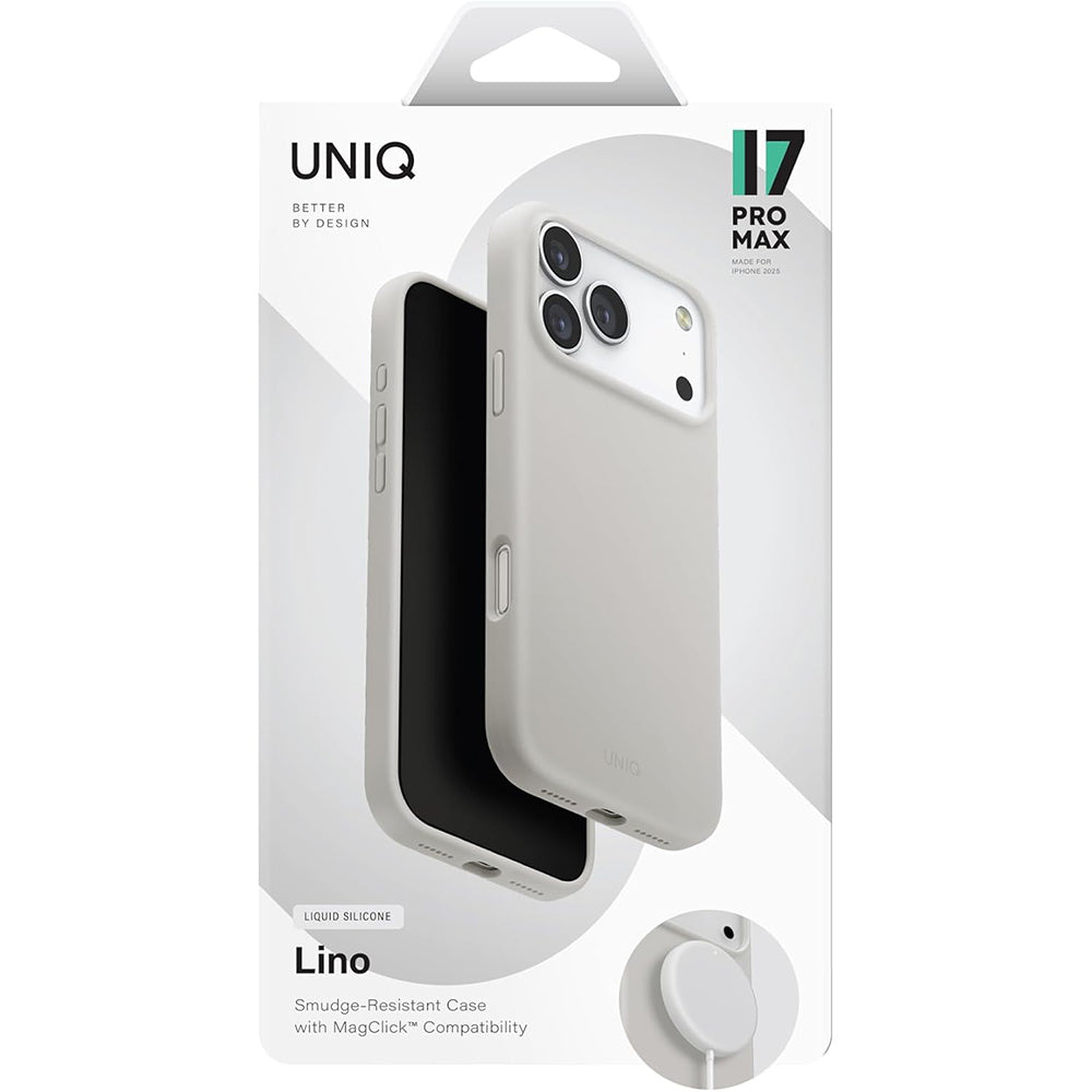 MagSafe tok Apple iPhone 17 Pro Max-hoz, UNIQ, Lino MagClick, Szürke