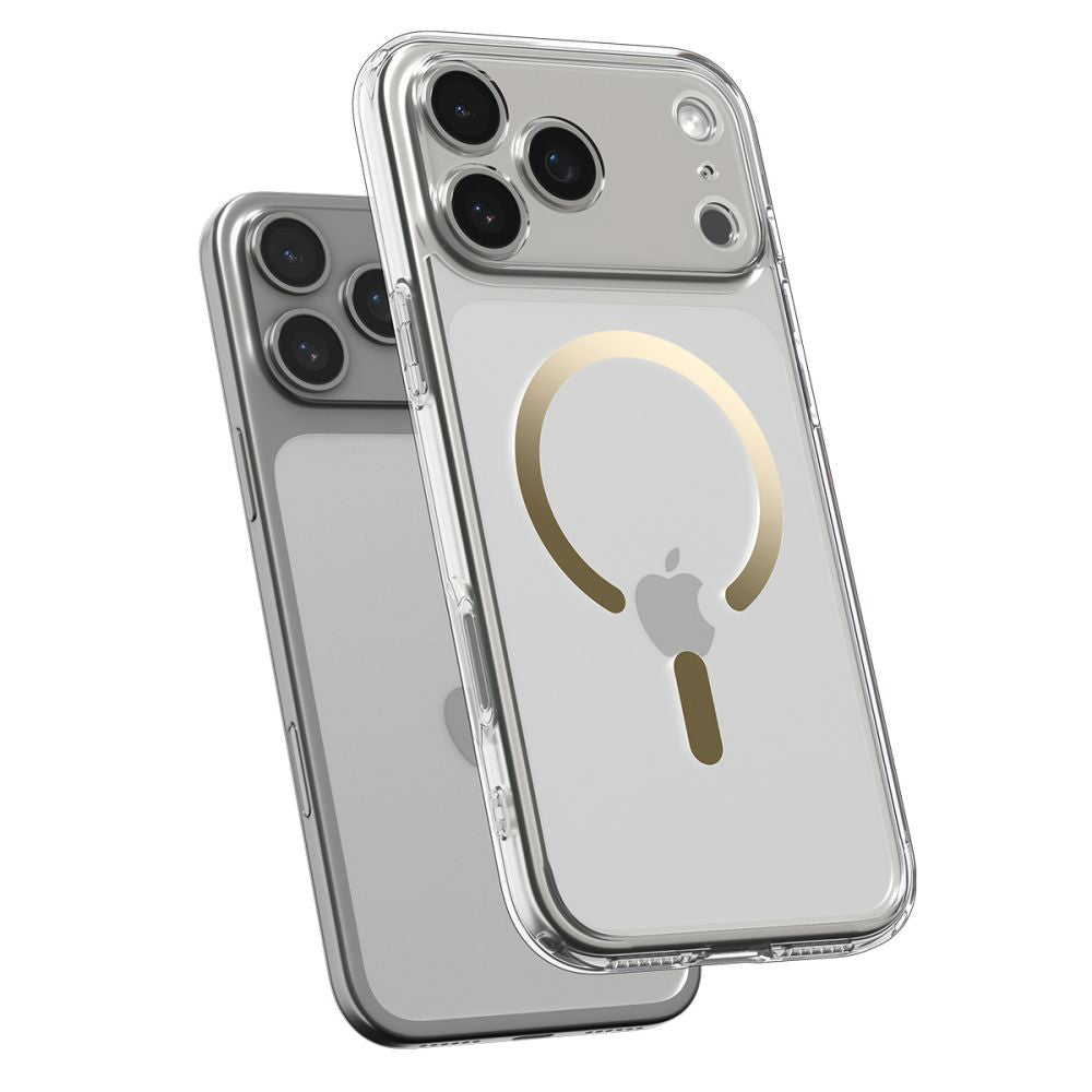 MagSafe tok Apple iPhone 17 Pro-hoz, Spigen, Ultra Hybrid, Átlátszó Arany