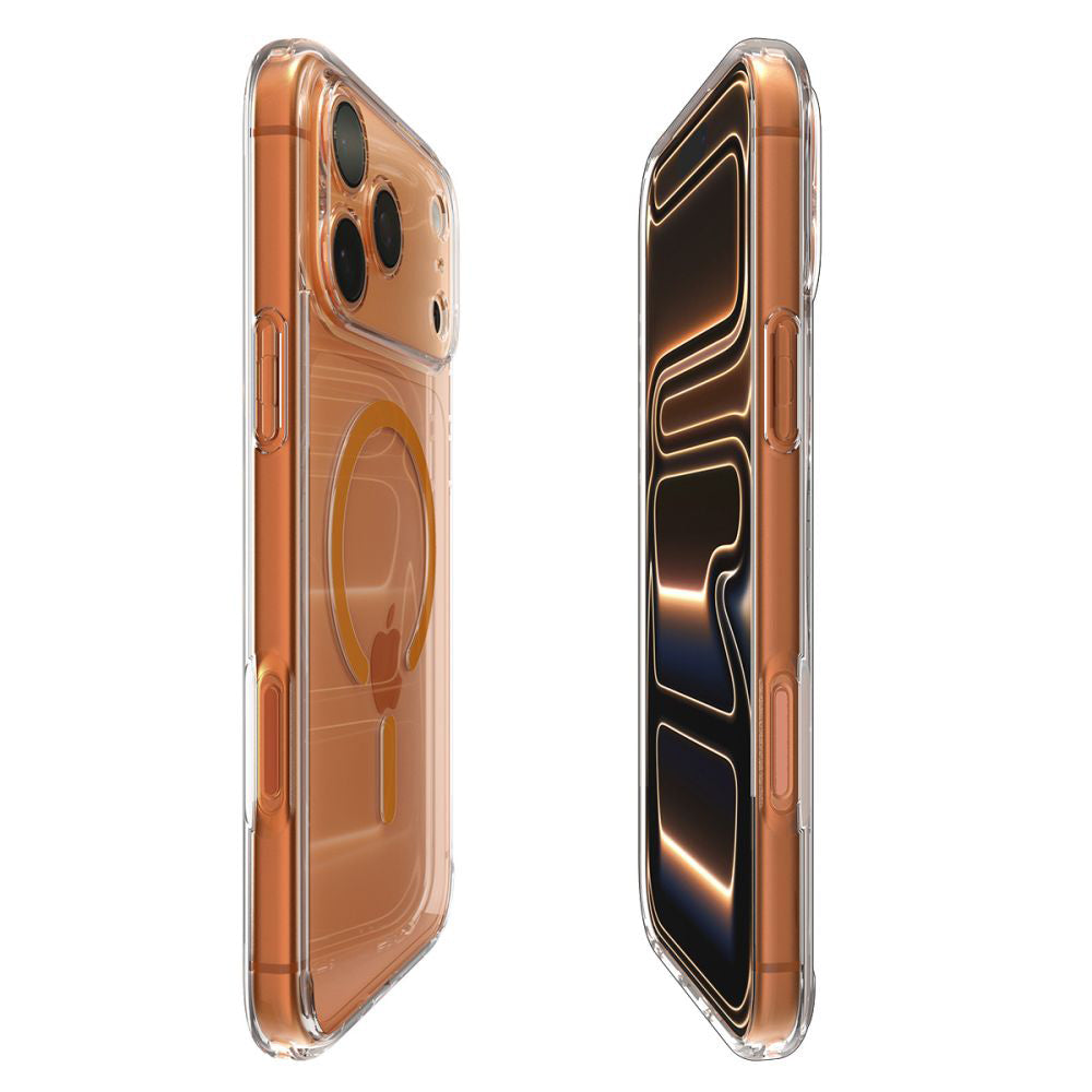 MagSafe tok Apple iPhone 17 Pro-hoz, Spigen, Ultra Hybrid, Átlátszó Narancssárga ACS11112