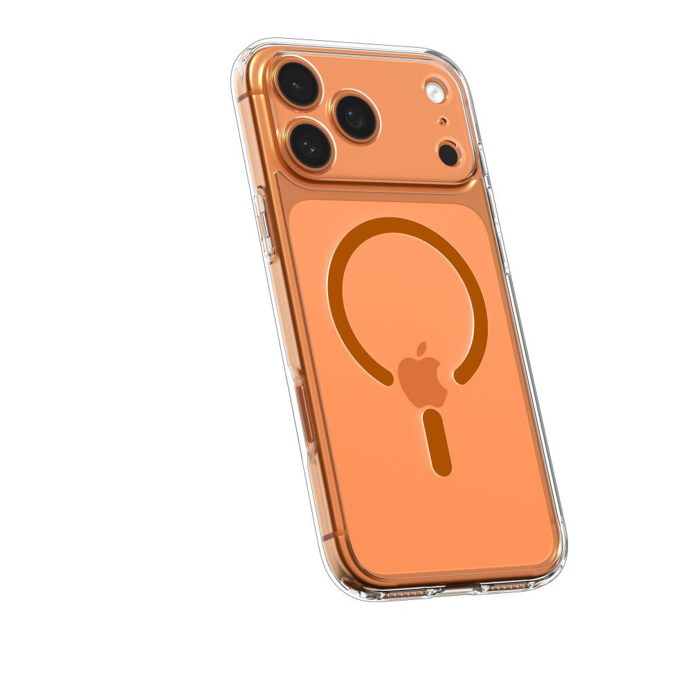 MagSafe tok Apple iPhone 17 Pro-hoz, Spigen, Ultra Hybrid, Átlátszó Narancssárga ACS11112