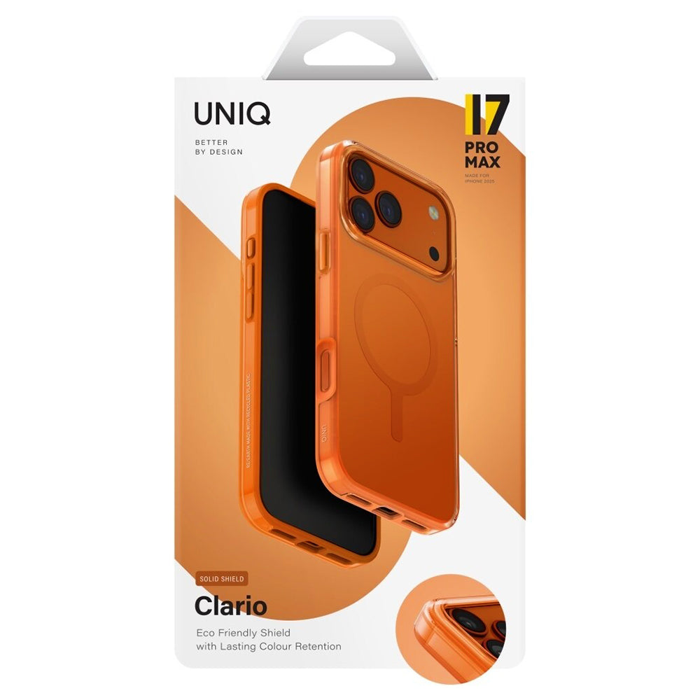 MagSafe tok Apple iPhone 17 Pro-hoz, UNIQ, Clario MagClick, Narancssárga