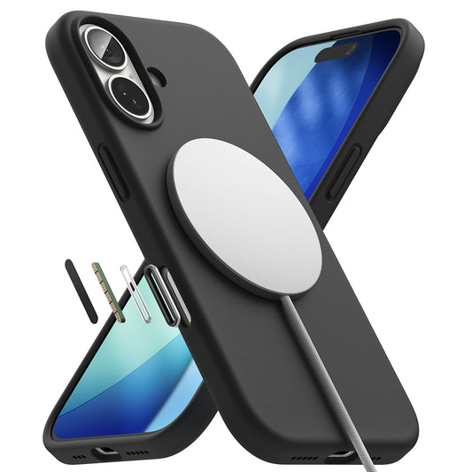 MagSafe tok Apple iPhone 17-hez, Ringke, Szilikon, Fekete