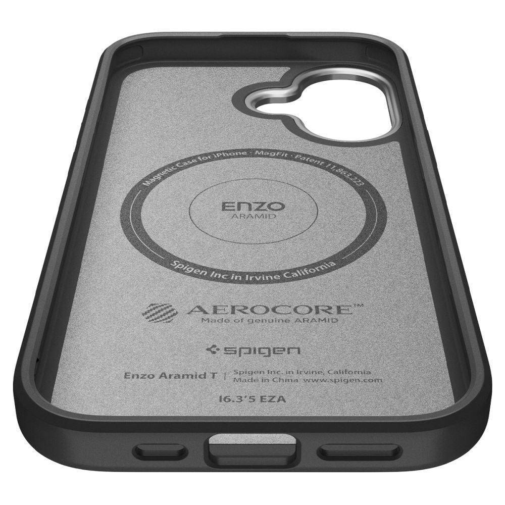MagSafe tok Apple iPhone 17-hez, Spigen, Enzo Aramid T, Fekete-Ezüst ACS09989