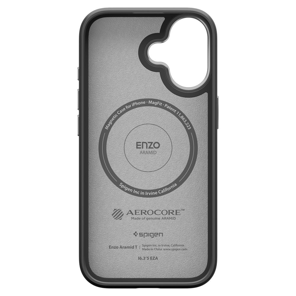MagSafe tok Apple iPhone 17-hez, Spigen, Enzo Aramid T, Fekete-Ezüst ACS09989