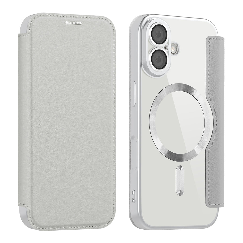 MagSafe tok Apple iPhone 17-hez, Techsuit, SmartMag Book, Szürke