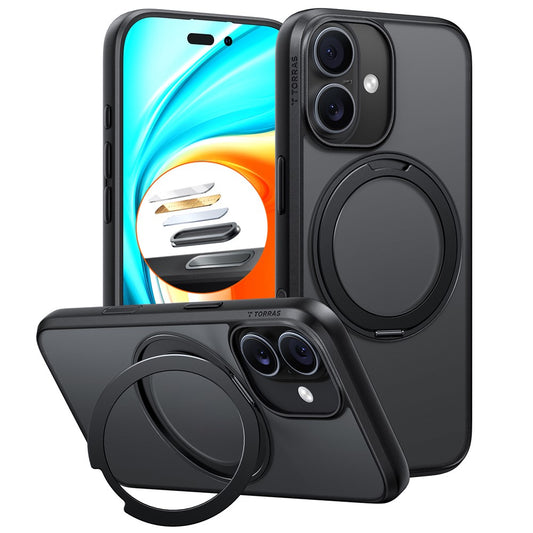 MagSafe tok Apple iPhone 17-hez, Torras, Ostand Pro, Fekete