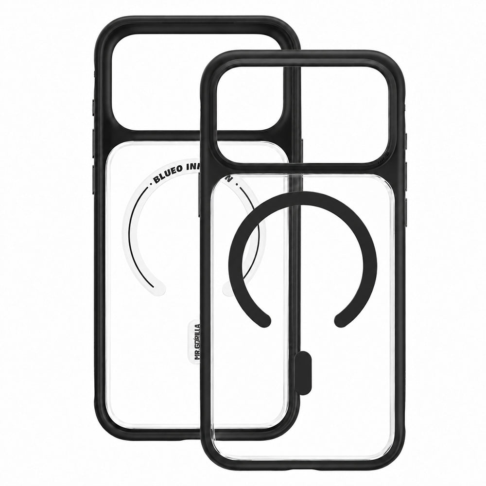 MagSafe tok Apple iPhone 18 Pro / 17 Pro készülékhez, Blueo, bőrbarát, ütésálló, szaténfekete
